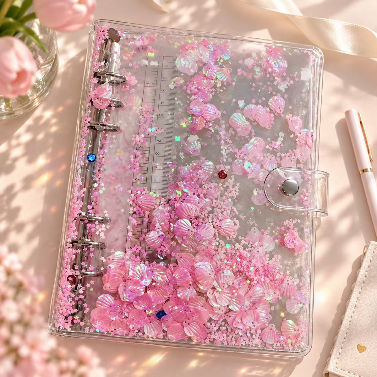 Glitter Shell Photo Card Holder