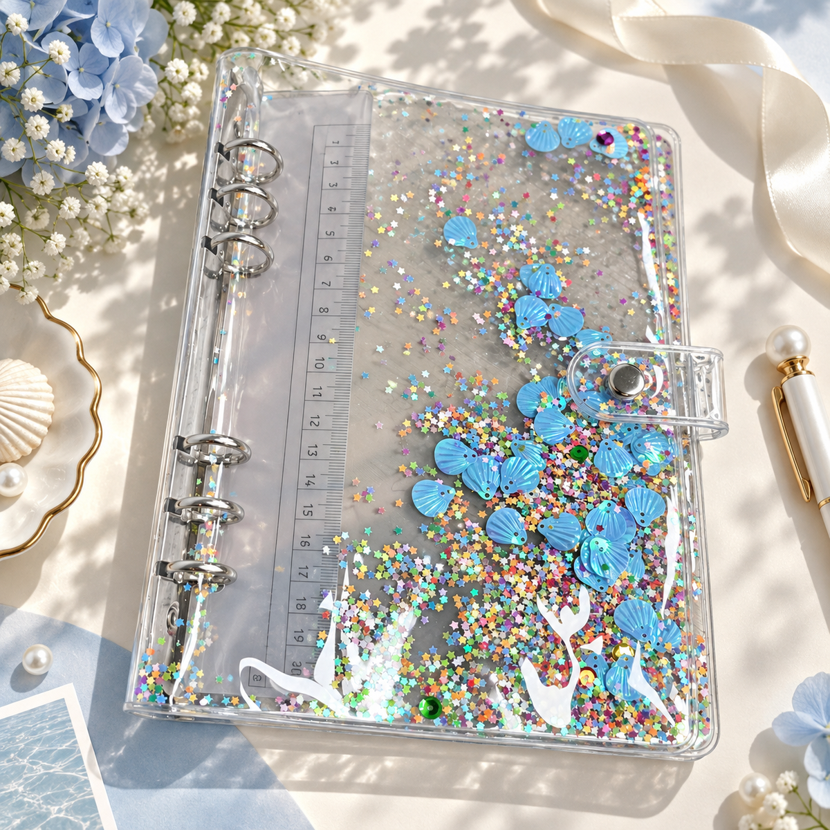 Glitter Shell Photo Card Holder